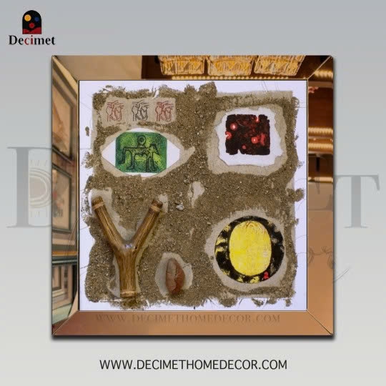Tranh Khung Gương Trà Collage-II