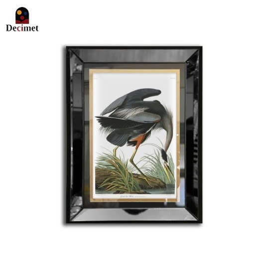 Tranh Khung Gương Đen Great Blue Heron