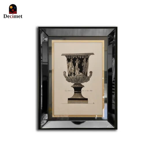 Tranh Khung Gương Đen Villa Mattei Vase