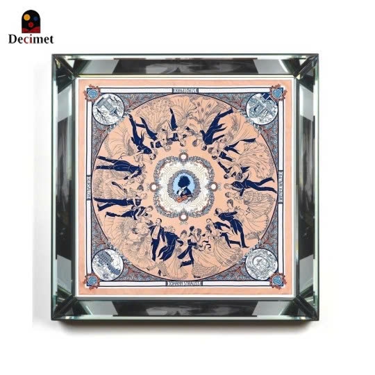 Tranh Khung Gương Bạc Hermes Walt King Scarf