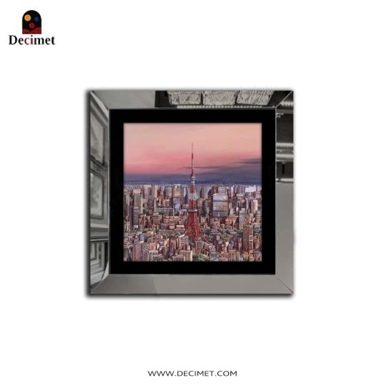 Tranh Khung Gương Bạc Sunset Tokyo Tower