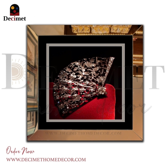 Tranh Khung Gương Trà Jewels. Lace Fan Brooch