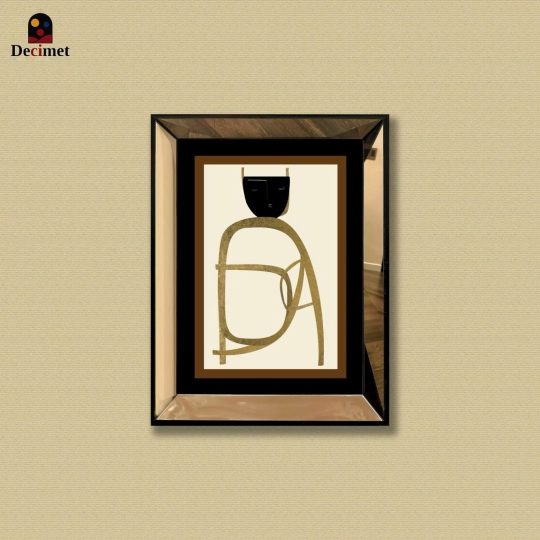 Tranh Khung Gương Trà Abstract Minimalist