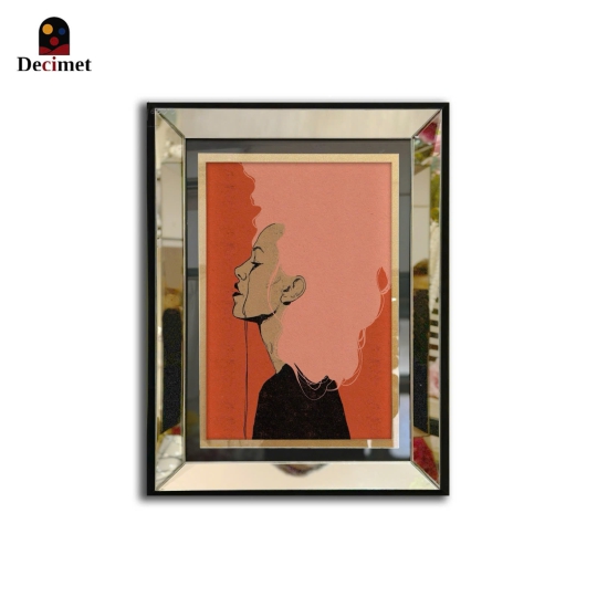 Tranh Khung Gương Bạc Teardrop Girl. Power Smoking Women Posters