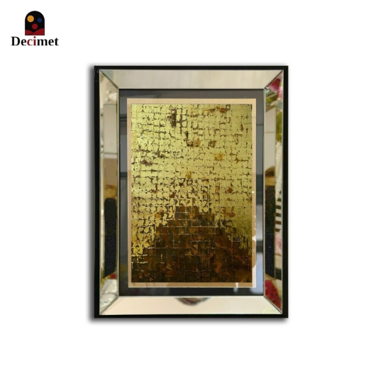 Tranh Khung Gương Bạc Gold Abstract No.1