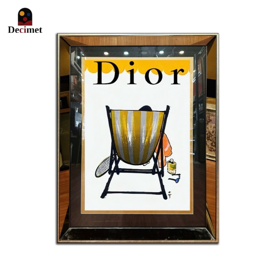 Tea Mirror Frame Painting Dior Vintage No.1
