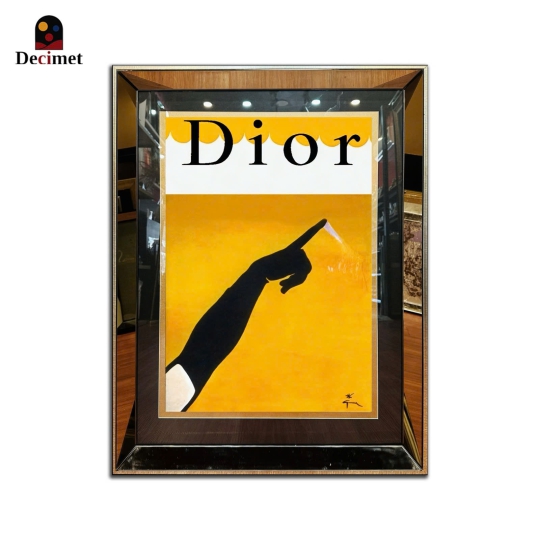 Tea Mirror Frame Painting Christian Dior - Rene Gruau