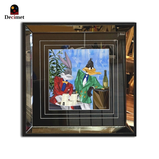 Bugs Bunny and Daffy Duck Tea Mirror Frame Painting