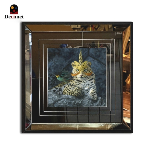 Leopard Nature Tea Mirror Frame Painting