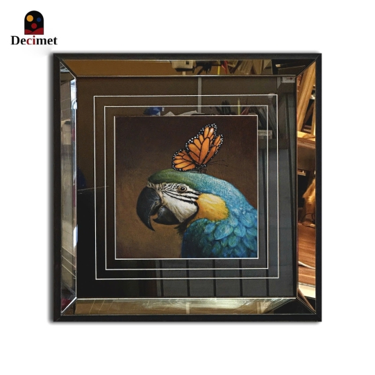 Bird and Butterfly Tea Mirror Frame Painting No.4