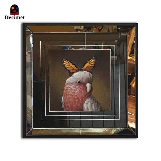 Bird and Butterfly Tea Mirror Frame Painting No.3