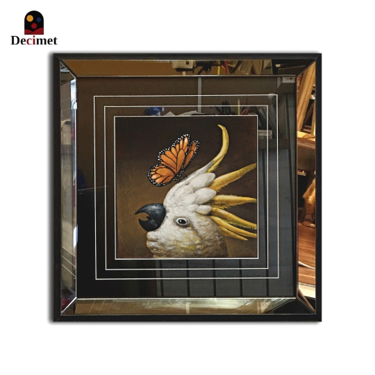 Bird and Butterfly Tea Mirror Frame Painting No.2