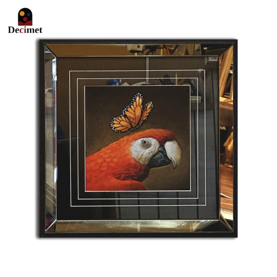 Bird and Butterfly Tea Mirror Frame Painting No.1