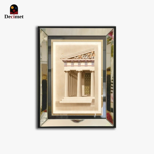 Temple of Aphaia Art Print with Silver Mirror Frame