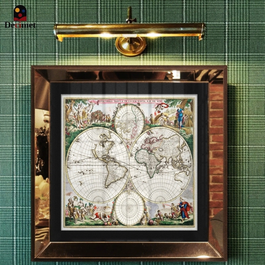 Orbis Map Mirror Frame Painting