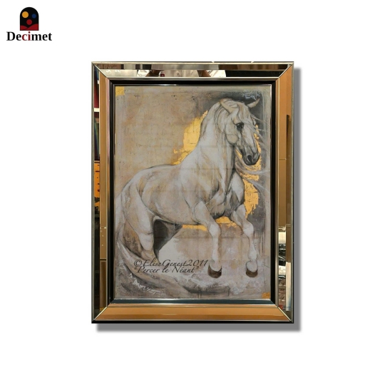 Eight Horses Composite Chive Leaf Frame Painting