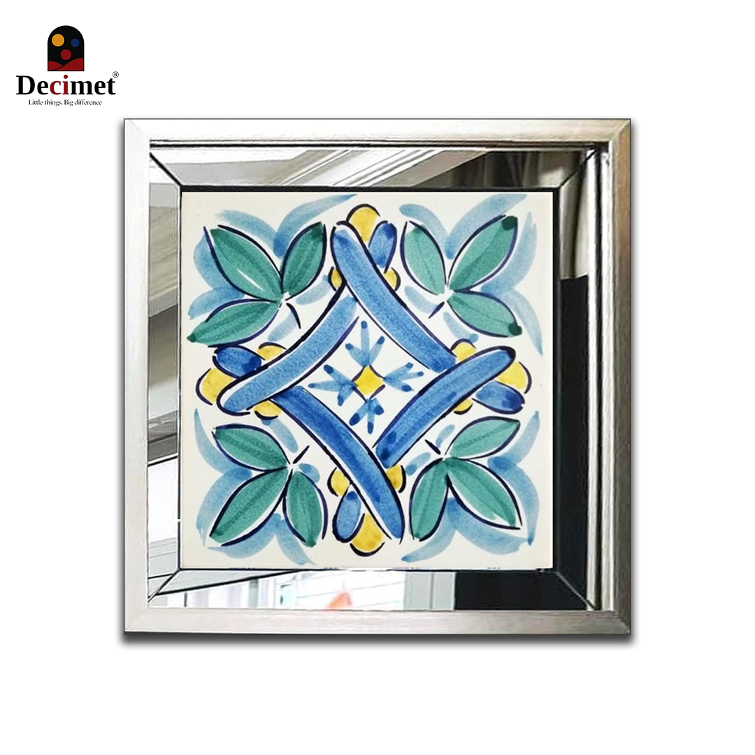Composite Silver Mirror Frame Painting Chinoiseries Sicily Style