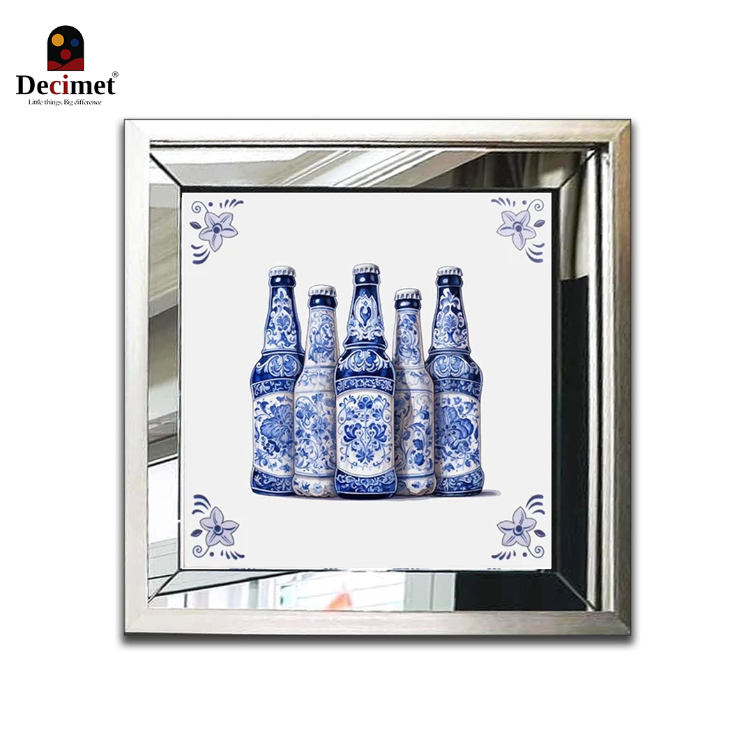 Chinoiseries Composite Silver Mirror Frame Painting Lei Xue