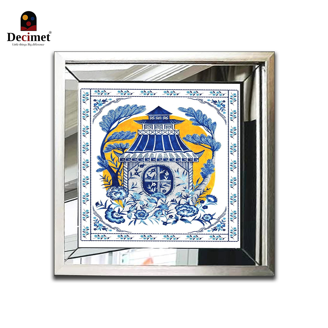 Composite Silver Mirror Frame Painting Chinoiseries. Le Marché Des Merveilles