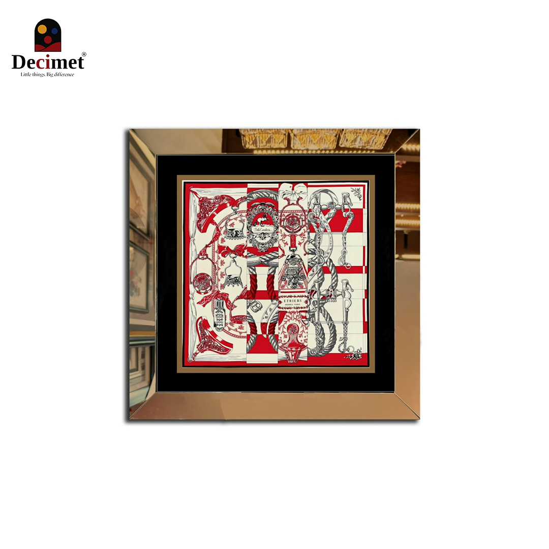 Square Mirror Frame Hermes. Cavalleria D'Etriers Scarf
