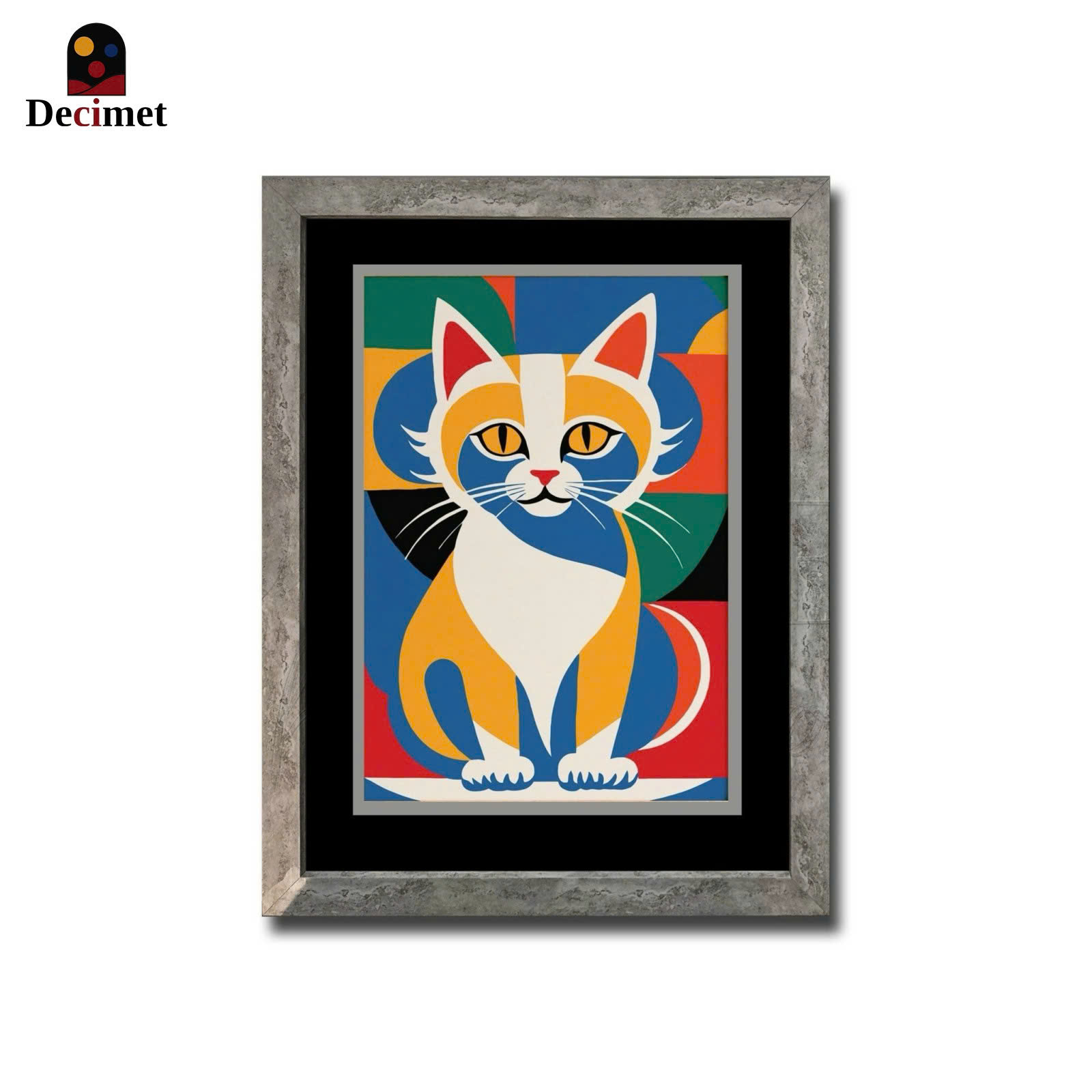 Poster Cubist Cat Painting