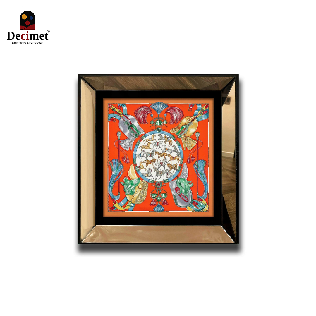 Square Mirror Frame Hermes Cavalcades Scarf 90 no1