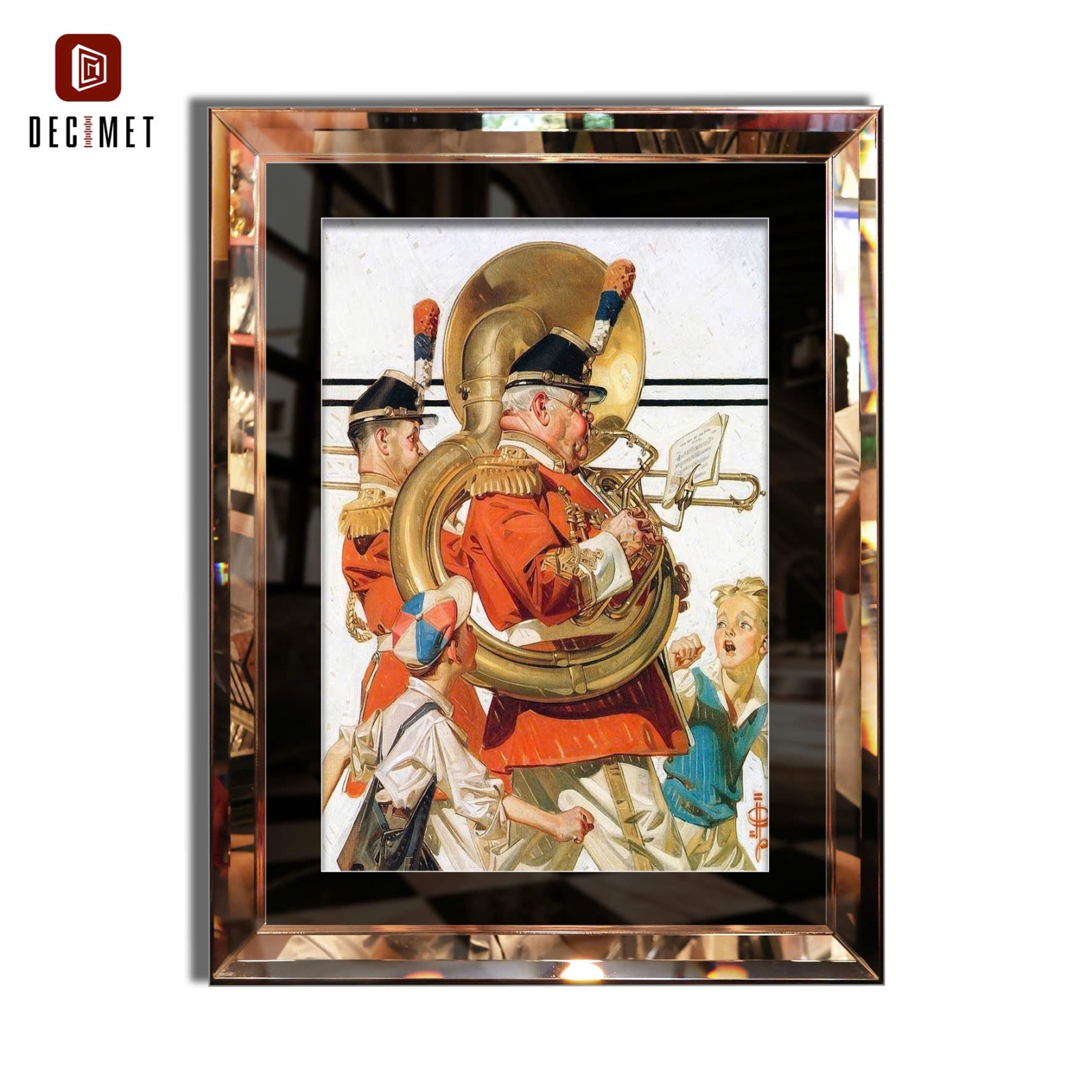Tranh Khung Gương Vát Lá Hẹ Trà Parade Magazine