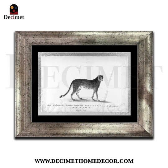 Dark Silver Composite Frame Painting Jaguar