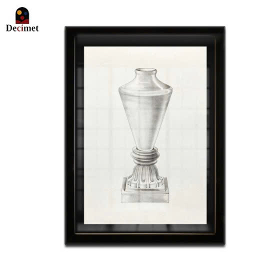 Thin Black Composite Frame Painting Charles Caseau Lamp No.1