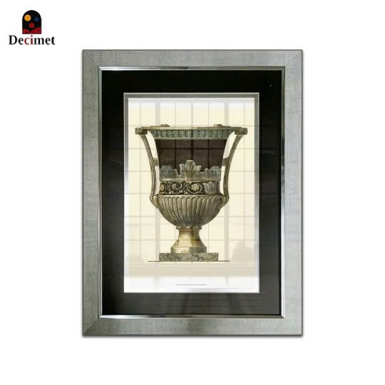 VINTAGE SILVER FRAME GIARDINI URNS I