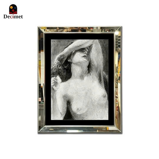 Nude Study Female Beveled Mirror Frame Painting