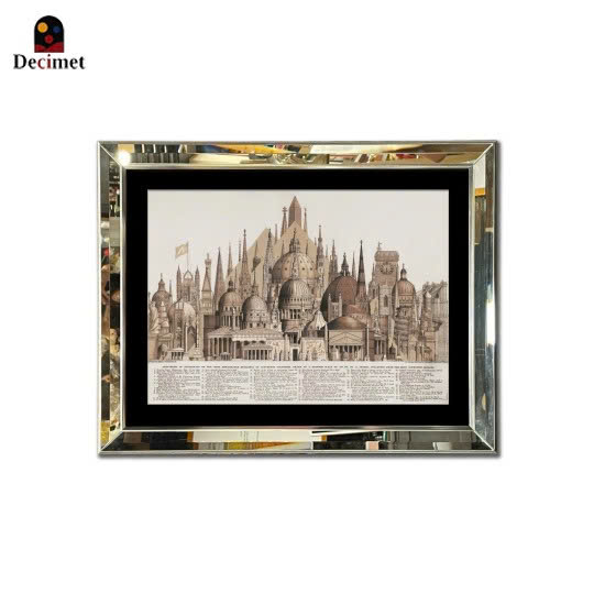 Beveled Mirror Frame Painting With Chives 1896 Vintage Diagram