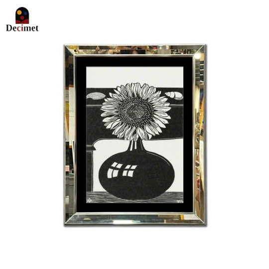 Sunflower Beveled Mirror Frame Painting