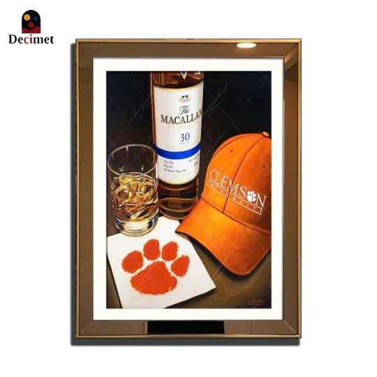 1 Framed Painting with Natural Gold Composite Border 3cm - Macallan