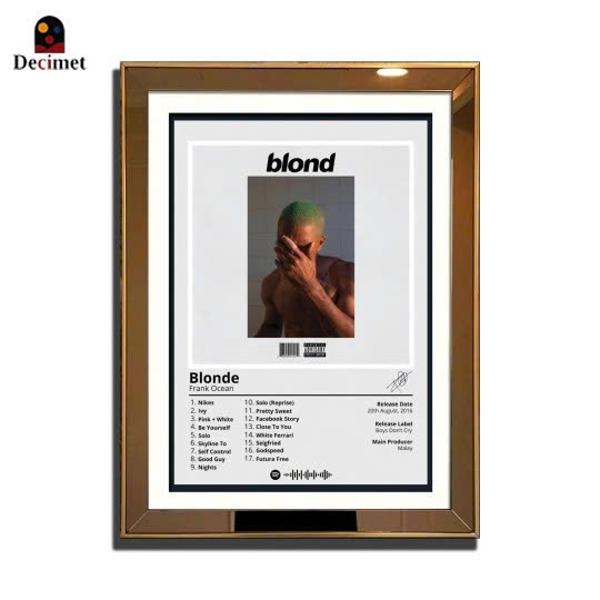 1-Frame Mirror Painting with 3cm Thin Gold Composite Border - Blond