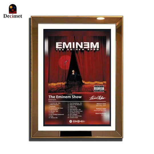 1 Piece Gold Composite Framed Mirror Painting 3cm Thin 3cm Border - The Eminem Show