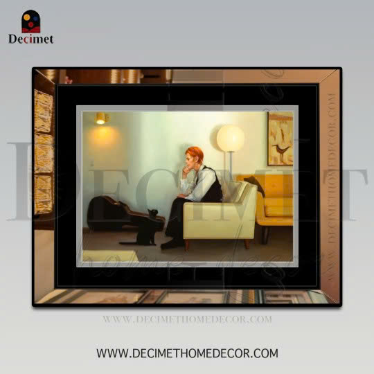 Tea Mirror Frame Painting Two visitors
