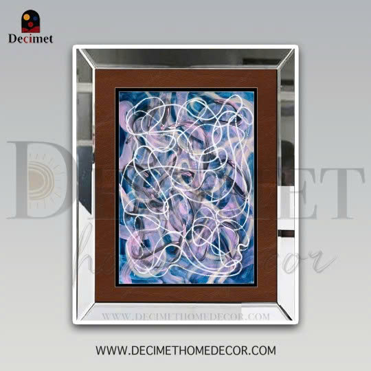 Silver Mirror Frame Painting Follow The Line 1