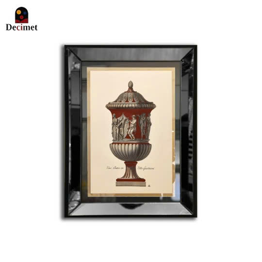 Black Mirror Frame Painting Antonini Vase 