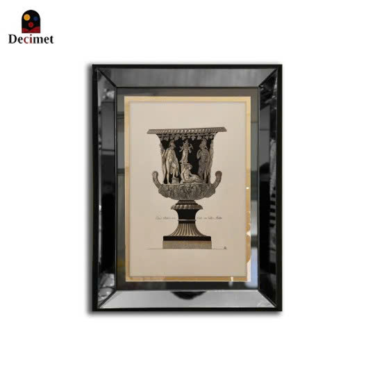 Tranh Khung Gương Đen Villa Mattei Vase