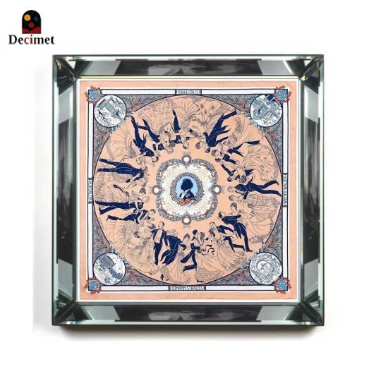 Tranh Khung Gương Bạc Hermes Walt King Scarf