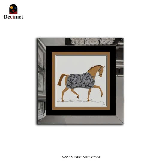 Tranh Khung Gương Bạc Baroque Gris And Horse