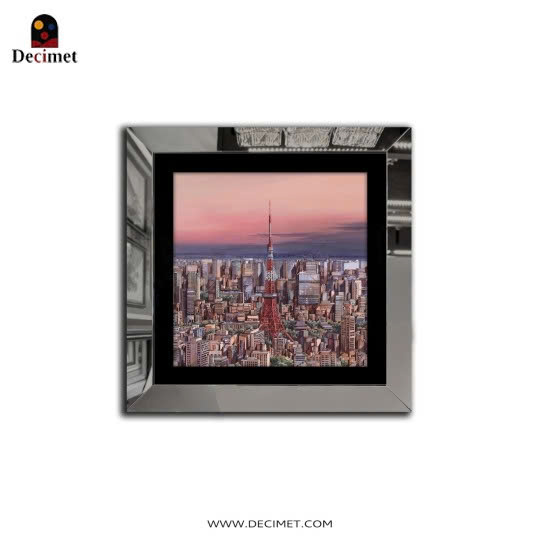 Tranh Khung Gương Bạc Sunset Tokyo Tower