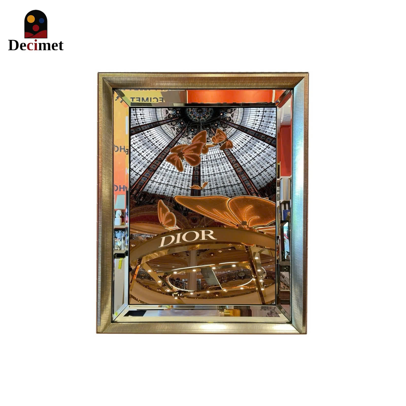 Tranh Khung Gương Bạc Ghép 1 Viền Composite Christian Dior