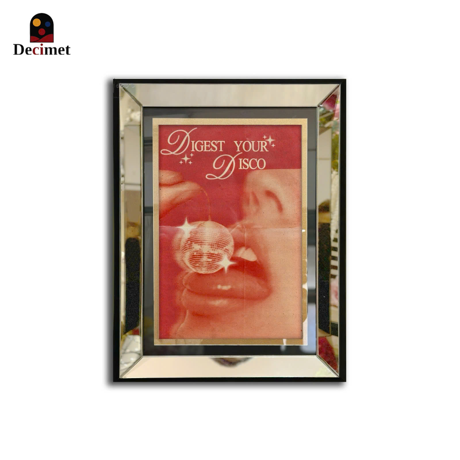Tranh Khung Gương Bạc Digest Your Disco Poster