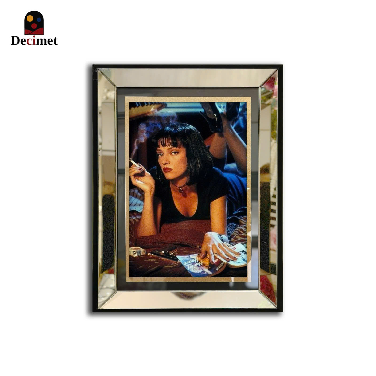 Tranh Khung Gương Bạc Uma Thurman Is Mia Pulp Fiction