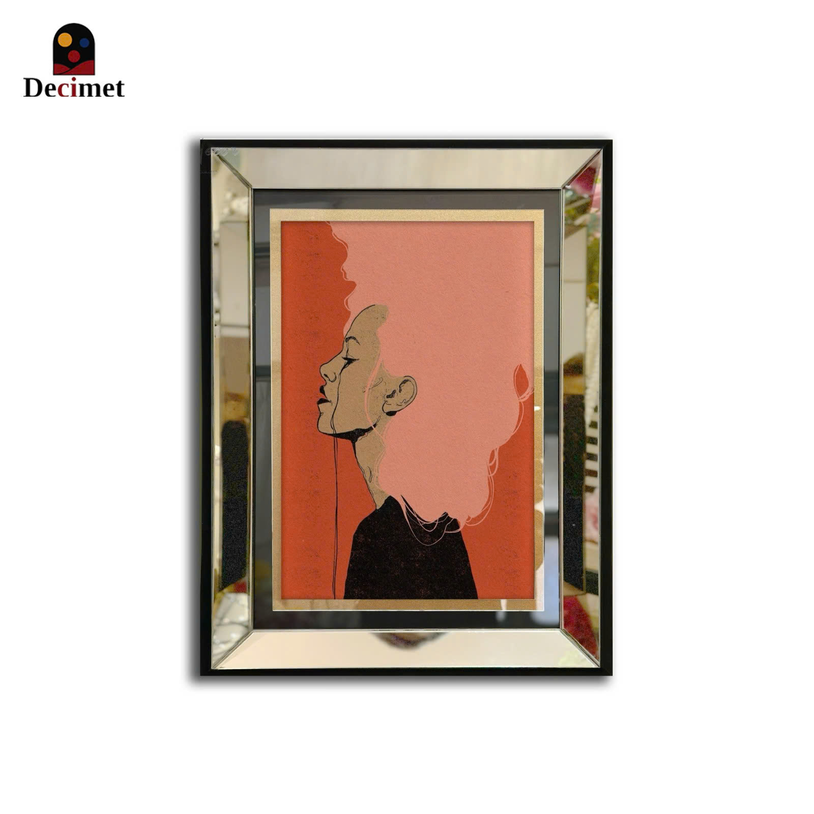 Tranh Khung Gương Bạc Teardrop Girl. Power Smoking Women Posters