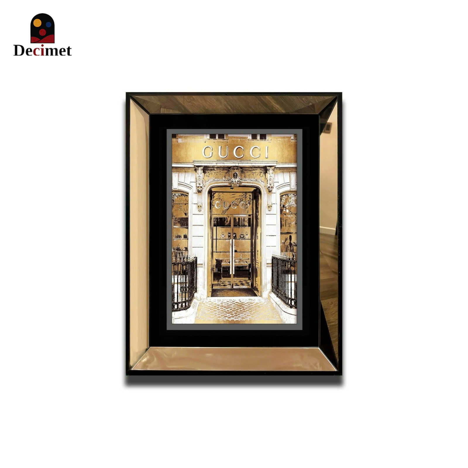 Tranh Khung Gương Trà Store Gucci Door 