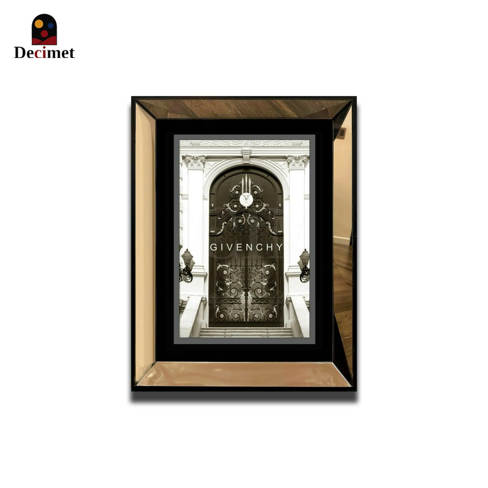 Tranh Khung Gương Trà Door Givenchy Black White 