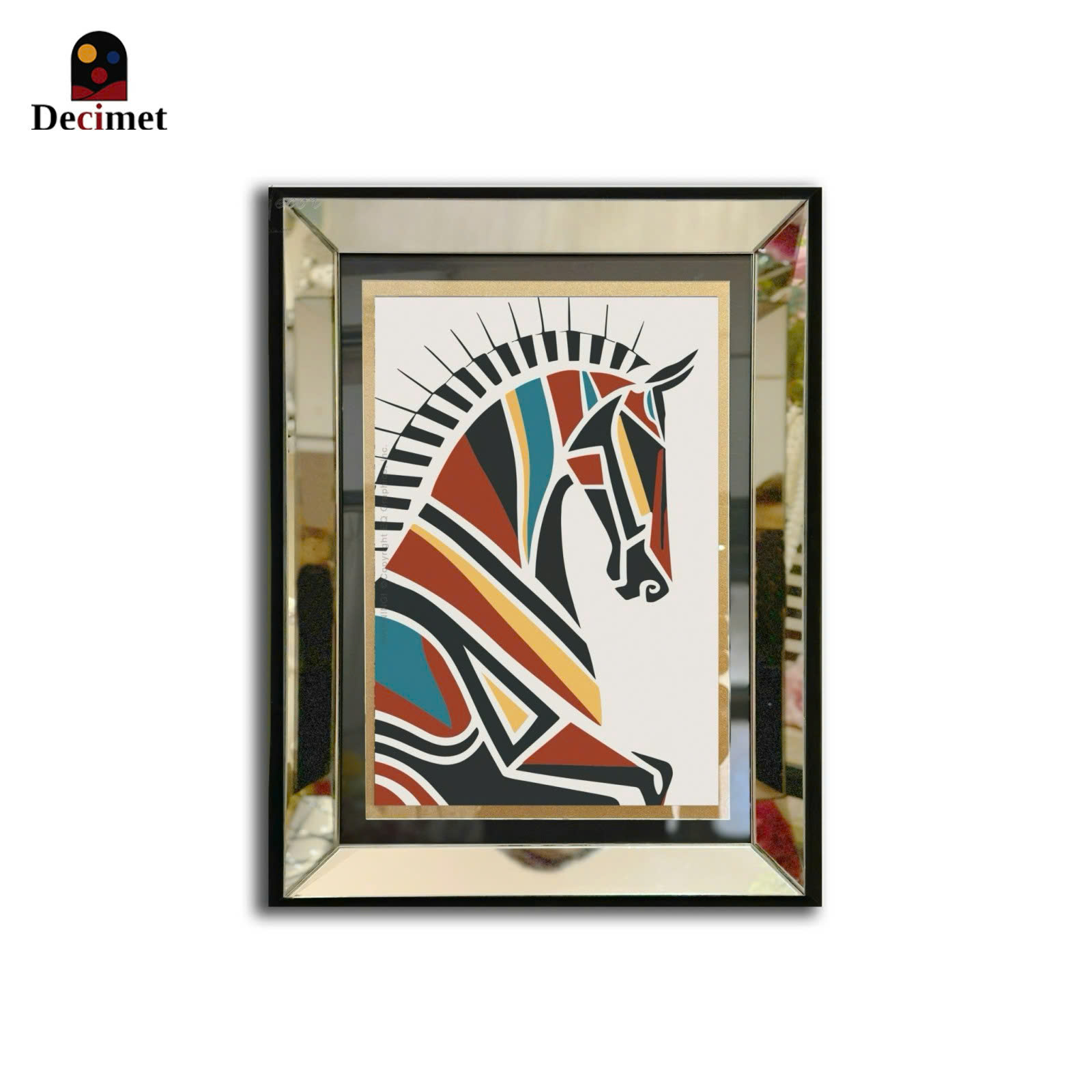 Tranh Khung Gương Bạc Zia Equestrian Logo Design